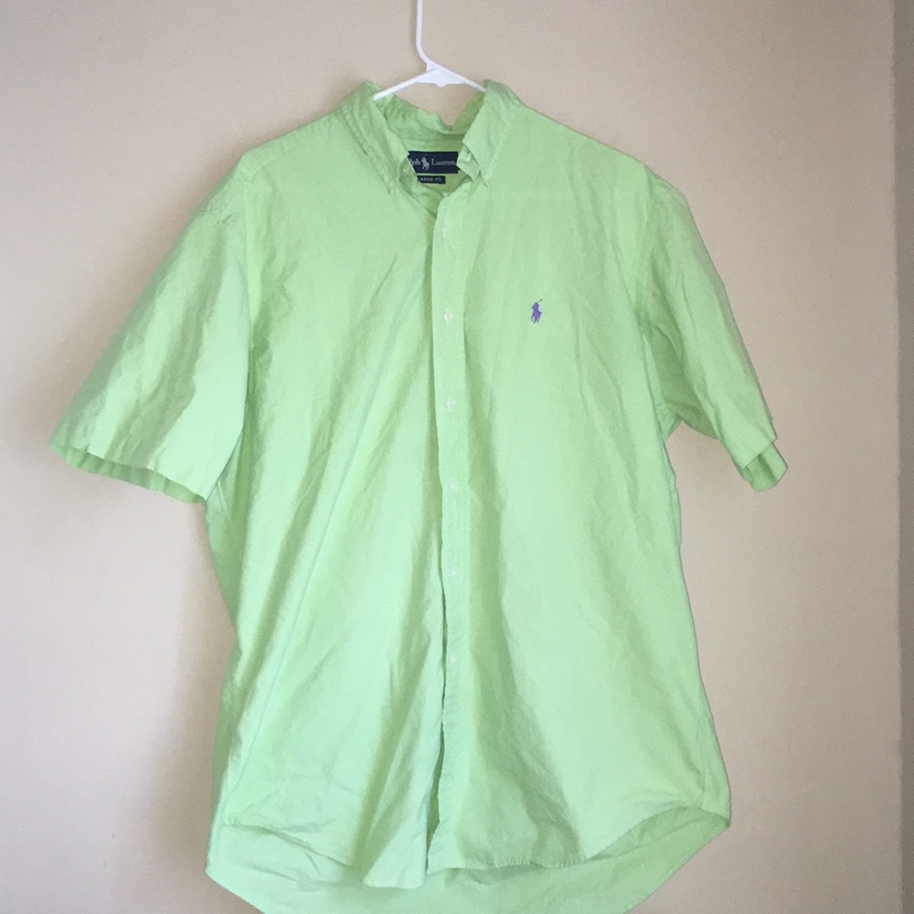 Ralph Lauren Polo green button up shirt